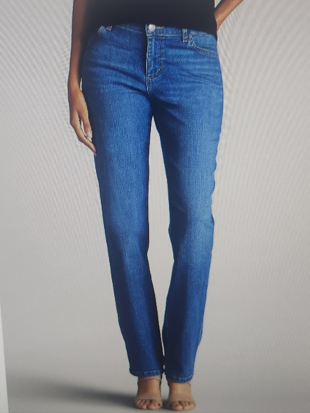 Lee Stretch Relaxed-fit Mid-rise Straight-Leg, Blue Jeans, Size: 6 Petite